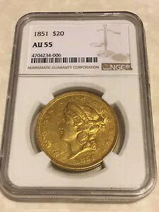 1851 AU55 NGC oeB _u C[O ^Cv 1 $20 S[h RC 傫Ȗ (PCGS Ȃ)