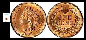 1868 1C PCGS MS64RD-PURE RED-DDO S-1 CfBA wbh X[ Zg