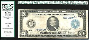 1914 $20 STAR FRN-FR#992*-8 m-Rare-STBC|bv 1/8-PCGS 10