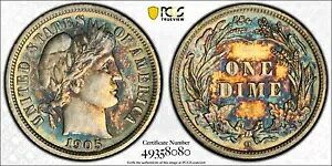 1905-O バーバーダイム PCGS AU58 マイクロ O 美しいカラー