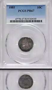1881 PCGS PR67 �~���g 24,000 + 975 �v���[�t -- �Œ� 1880-2019 10C ?? �V�[�e�b�h �_�C��