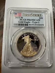 2021-W 1オンス プルーフ ゴールド イーグル PCGS PR69DCAM ファースト ストライク アメリカン イーグル 21EB $50
