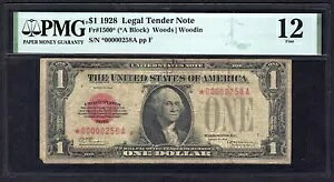 ???? 1928 $1 FR-1500* �@��ʉ� ??STAR?? ??STAR?? PMG FINE 12. ���A�m�[�g!!