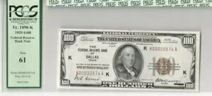 1929 �N $100 �A�M������s�� PCGS �V 61 ���� �_���X �e�L�T�X FR-1890K
