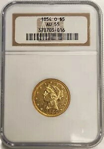 1854-O $5 oeB wbh NH[^[ C[O  j[I[Y NGC AU55 󏭁I