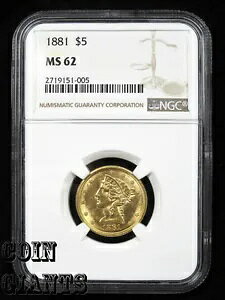 1881 88/88 $5 FS-305 5 h S[h NGC MS 62 n[t C[O oeB wbh RC