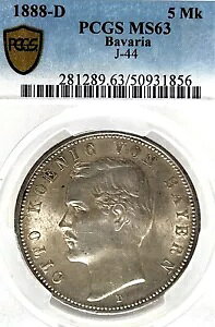 �h�C�c �o�C�G�����B 1888 5 �}�[�N �R�C�� �^�[���[ PCGS MS63 �^�[���[ F.STG/STG OTTO RARE