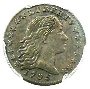 1795 フローイング ヘア ハーフ ダイム H10C - 認定 PCGS XF 詳細 (EF) - レア コイン!