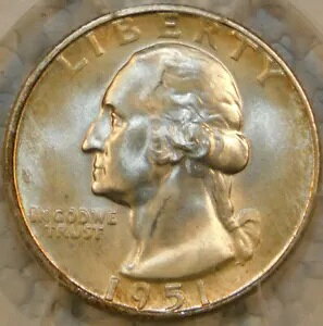 1951 D ���V���g�� �N�H�[�^�[�F�� MS67+ PCGS Superb GEM CAC �V���[�v�g�[���V���o�[