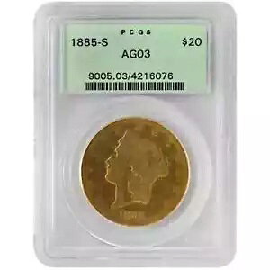 ���A�R�C�� 1885-S $20 PCGS AG03�A�I�[���h�O���[���z���_�[ ���A�R�C��