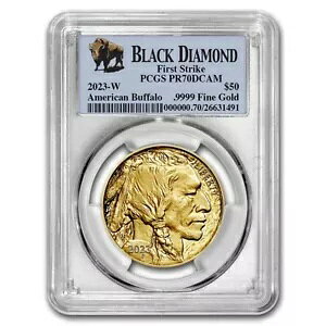 2023-W 1�I���X �v���[�t �S�[���h �o�b�t�@���[ PR-70 PCGS (FS�A�u���b�N�_�C�������h)