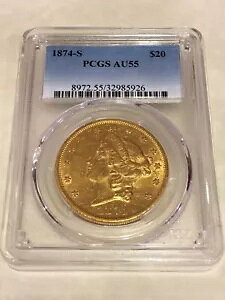 1874-S AU55 PCGS $20 oeB _u C[O  ɔ͂ƌ