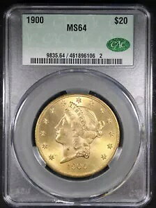 1900 $20 �S�[���h ���o�e�B �_�u�� �C�[�O�� �O���[�h MS64 by CAC Nice Coin High Grade