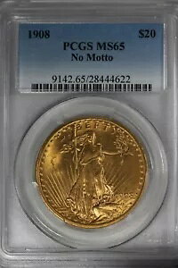 1908 20.00 PCGS MS65 bg[ȂA20 h̋݁AZg S[f