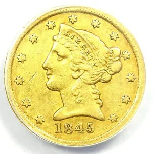 1845-D oeB S[h n[t C[O $5 - ANACS XF40 fBe[ (EF) - A _lK RC