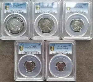 PCGS PR64 PR65 PR66 ���[�f�V�A 1932 �v���[�t �R�C�� �Z�b�g 1/2 �N���E�� 1 2 ���� 6D 3D