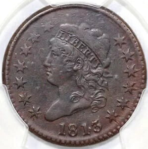 1813 1c S-293 �N���V�b�N �w�b�h ���[�W �Z���g PCGS XF 45