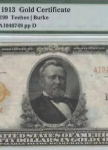 1913 $50 ???? 魅力的 (( 大きな金証明書 ))(( 金貨で )) PMG 25