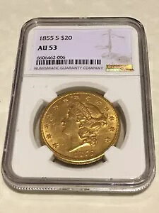1855-S AU53 NGC oeB _u C[O 20 h S[h RC 傫Ȗ (PCGS Ȃ)