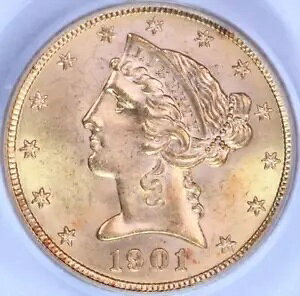 1901 N $5 PCGS/CAC MS65