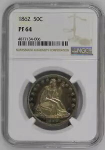 1862 NGC PR64 $3,500 PCGS PG!�~���e�[�W 550 �V�r�� �E�H�[ 50C �v���[�t �V�[�e�b�h �n�[�t�_���[