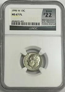 1996 W ���[�Y�x���g �_�C�� NGC MS67 PL #22/100 �̂悤�ȕč��̍ŐV�R�C�� �v���[�t