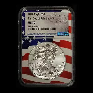 2020 $1 �A�����J�� �V���o�[ �C�[�O�� ���� NGC MS70 �t���b�O �z���_�[ - �������� �č�