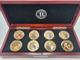 ブラッドフォード認証クイーン エリザベス コレクション 8 コイン 24K ゴールド メッキ