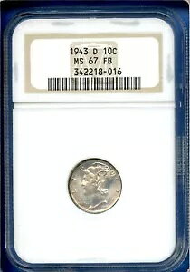 1943 D NGC MS67FB �}�[�L�����[ �_�C�� 10c �č������ǋ�� 1943-D MS-67 FB