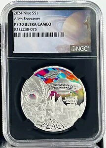 2024 �j�E�G �G�C���A�� �G���J�E���^�[ 1 �I���X �V���o�[ �R�C�� - NGC PF 70 �M�����N�V�[ ���x�� - 90 �~���g