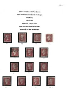 GB QV 1858 Sg 43/4 1d �� 7 �y�[�W�A150 ���̐}�� 71-224�AG/U {TT523-197} �̃Z�b�g