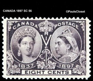 �J�i�_ 1897�N SC 56 �W���r���[���s 8�Z���g �_�[�N�o�C�I���b�g MNH OG ���ɗǍD