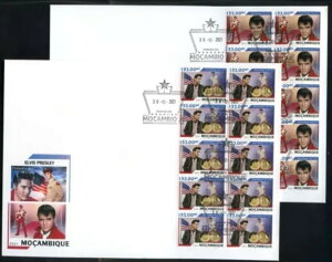 モザンビーク 2021 エルヴィス・プレスリーのシートレットが初日の表紙に