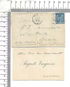 �p�� 1881 �T�C�� Aguste Vacquerie Poete Carte de visite avec mots ; 62363-