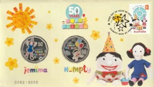 PNC オーストラリア 2016 プレイスクール 50 周年 ジェミマとハンプティ 2 X RAM 50 セント硬貨 # 62