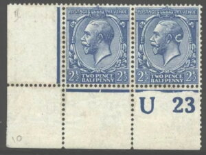 GB 1912 2?d sg372 U23(P) �R�[�i�[�y�A�ɑ傫�Ȉ�����ׂ��� ���}�E���g �V�i