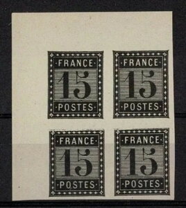 フランス切手エッセイ 国営印刷 15セント 4枚セット VVF 価値1040ユーロ W101