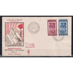 バチカン 1951年 航空郵便 グラツィアーノ 2L 封筒 FDC ヴェネツィアに使用
