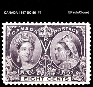 �J�i�_ 1897 SC 56 �W���r���[���s 8�Z���g �_�[�N�o�C�I���b�g MNH OG ���ɗǍD #1