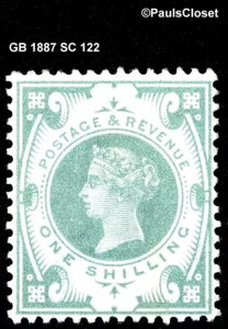 GB 1887 SC 122 �N�C�[���E���B�N�g���A 1�V�����O �O���[�� �~���g ���Ɍy���q���W OG ���ɗǍD