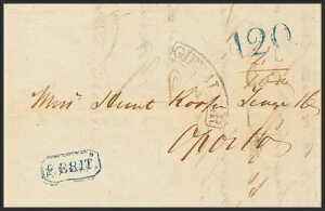 その他のセクション。ジブラルタル。 1843年をカバー。ジブラルタルからポルト(ポルトガル)へ。ブランドGI