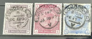 GB QV 1883 SG179 2/6 CbNASG180 5/- [YASG183 10/- u[ X^v xgbv pm