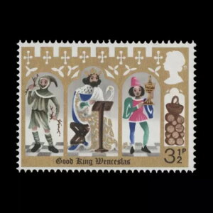 イギリス 1973 (バラエティ) 3?ペンス クリスマスの欠落した明るいバラ色、PVAD