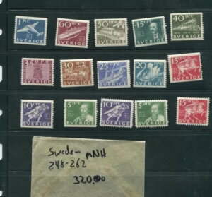 XEF[f #248-262 FVF MNH - 1936N 50΂1000 XEF[fX֋300NLO