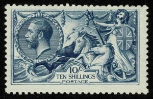 1918 SG 417 10/- �_���O���[�u���[ �V�[�z�[�X �u���b�h�x���[ �E�B���L���\�� �t�@�C�� M/M �J�^���O?475.00