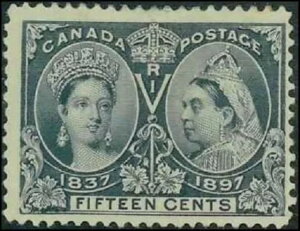 SAVOYSTAMPS-CANADA-PROOF-1897-QUEEN VICTORIA JUBILEE 15�Z���g �X�`�[���u���[ MH