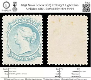 6291 �m�o�X�R�V�A SG23 2C �u���C�g���C�g�u���[�B1863�N���f�ځBSc#9 Mi6y �~���gMNH