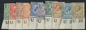 SG351/96 1912-24 1/2d�`5d�A9d�I���[�u�A10d�A1s�A���ꂼ��U23�R���g���[���t���A�s���S