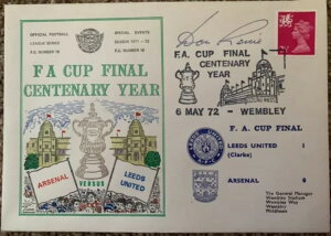 リーズ・ユナイテッド対アーセナル 1972年 夜明けの初日カバー、ドン・レヴィーのサイン入り