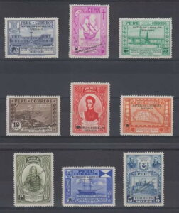 y[ 1936N CALLAO ݗ Sc 341-344 & 346-350 p[tFNgv[t + uTvv MNH